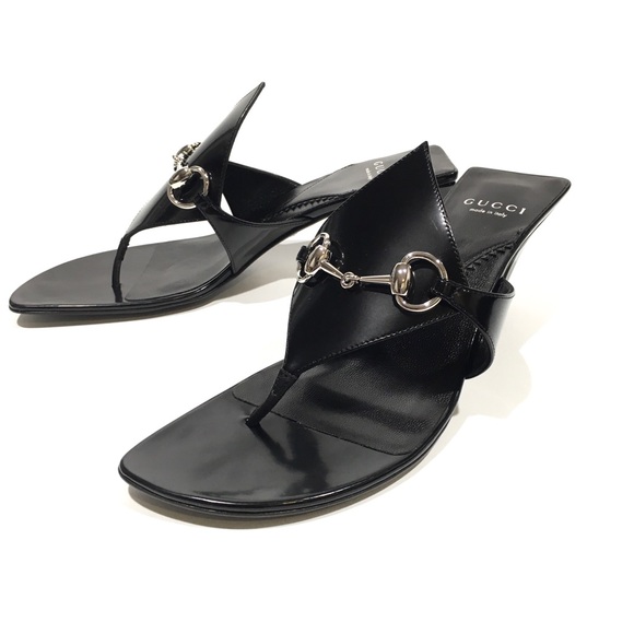 GUCCI HORSEBIT THONG LEATHER MULES -BLACK -WOMEN’S US 8 -NEW - Picture 6 of 10